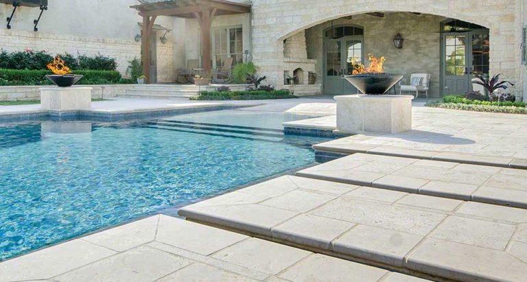 Shell White Limestone Bullnose Pool Coping Melbourne and